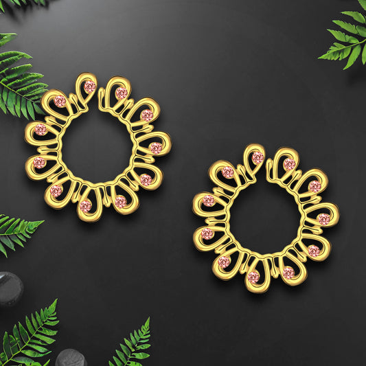 Gold Plated Nipple Clips in Modern Style with Zirconia
