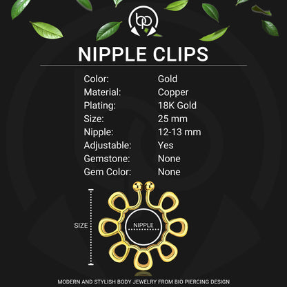 Gold Plated Nipple Clips in Modern Style