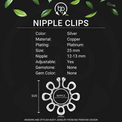 Silver Plated Nipple Clips in Modern Style