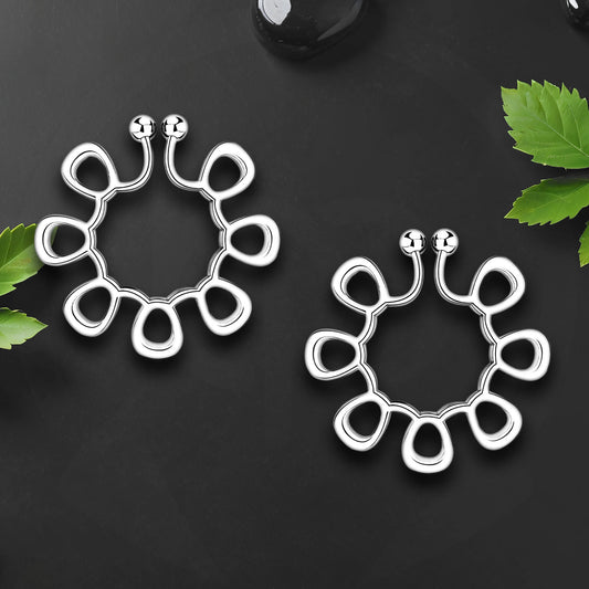 Silver Plated Nipple Clips in Modern Style