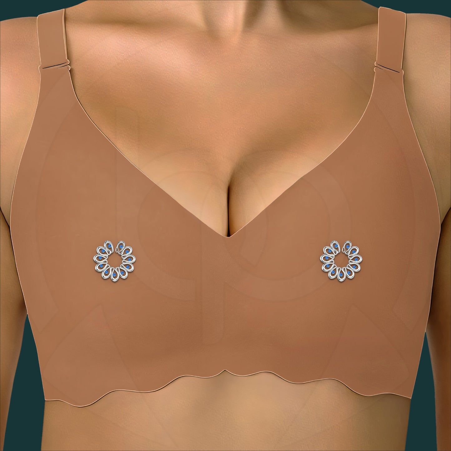Silver Plated Nipple Clips in Modern Style with Zirconia