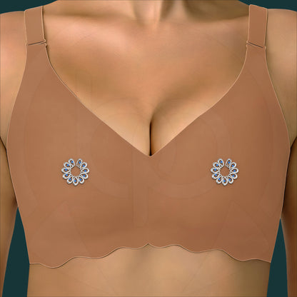 Silver Plated Nipple Clips in Modern Style with Zirconia