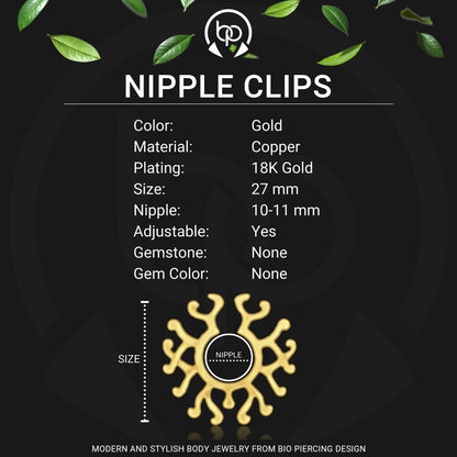 Gold Plated Nipple Clips in Modern Style