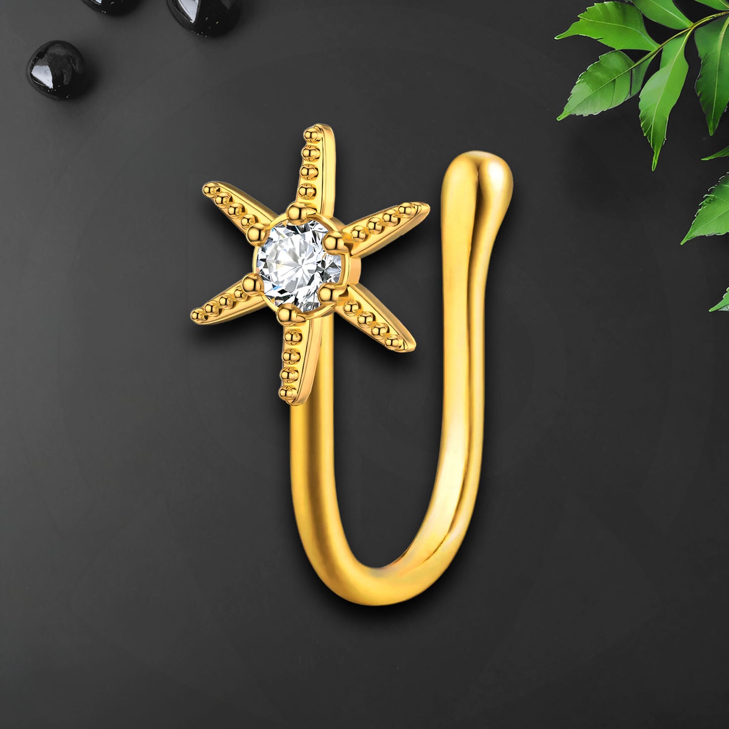 Gold Plated Nose Cuff with Star