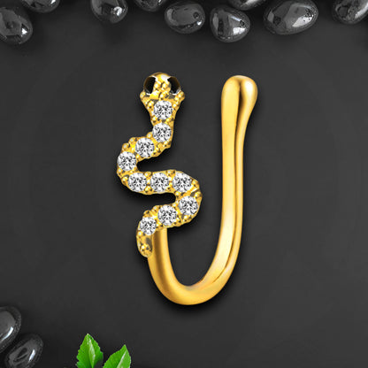 Gold Plated Nose Cuff with Snake