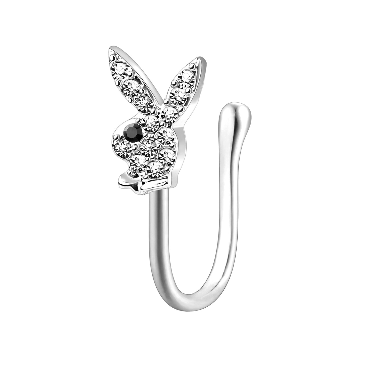 Silver Plated Nose Cuff with Rabbit