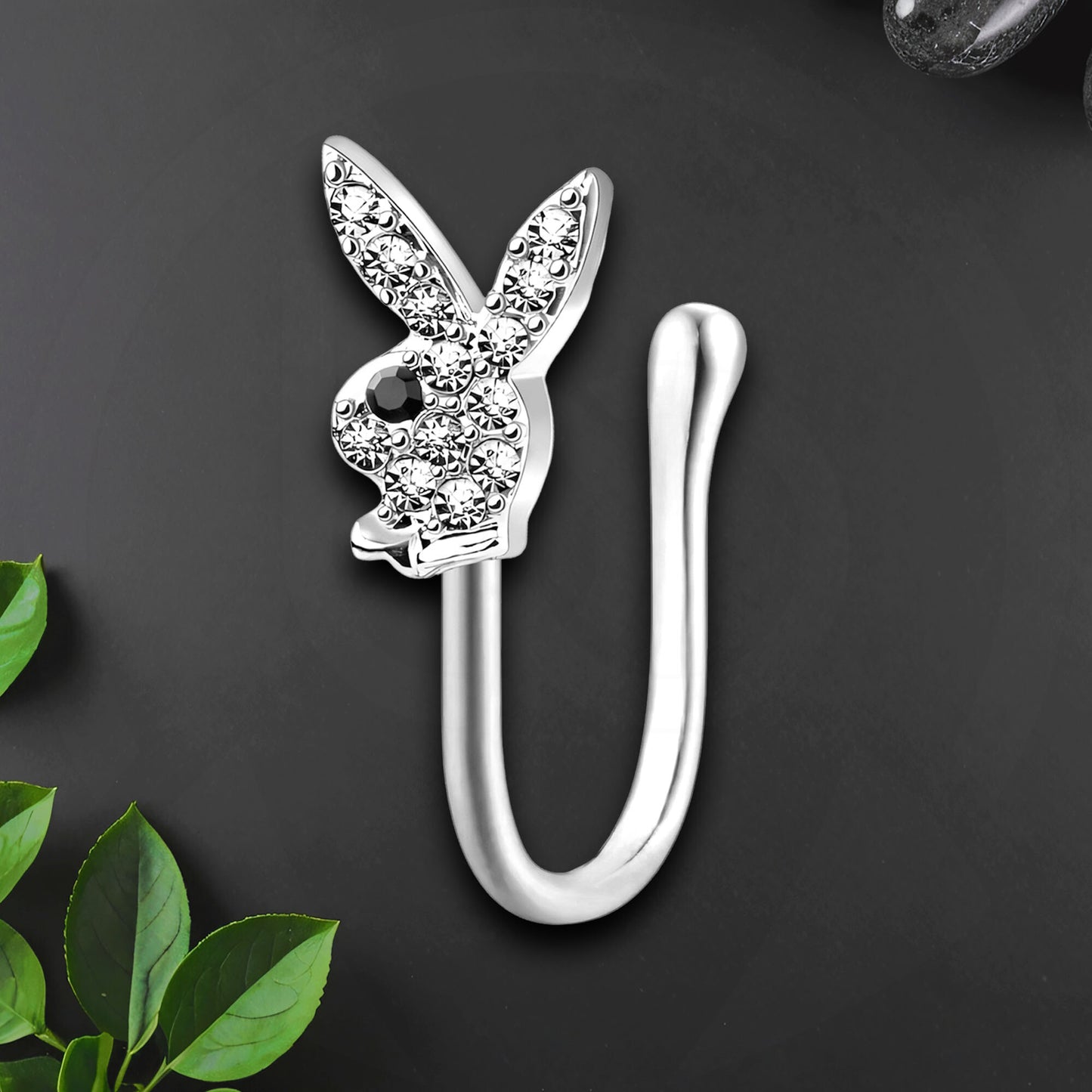 Silver Plated Nose Cuff with Rabbit