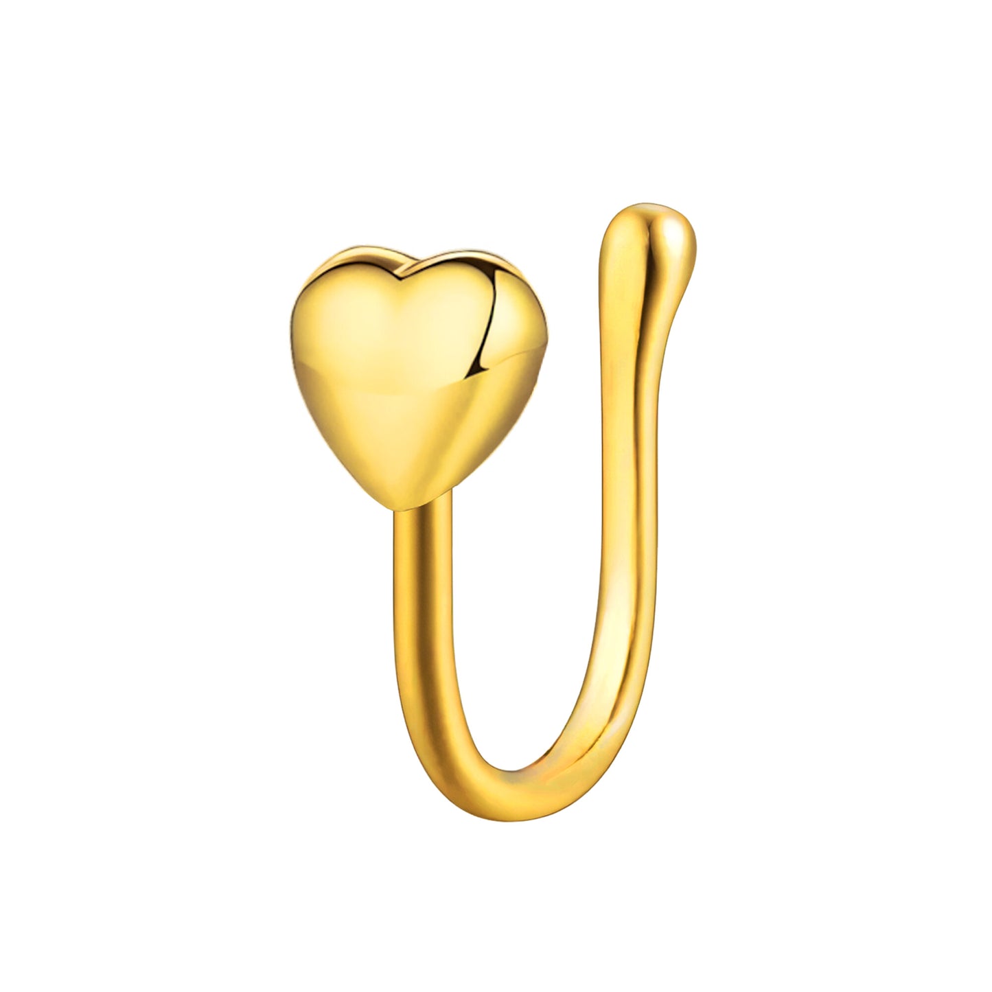 Gold Plated Nose Cuff with Heart