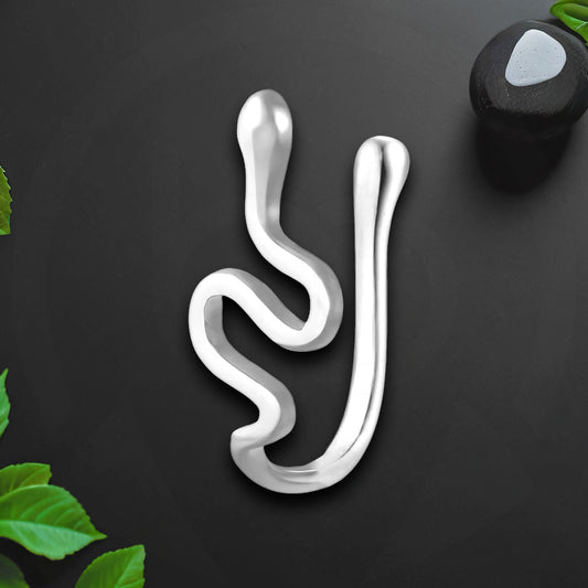 Silver Plated Nose Cuff with Snake