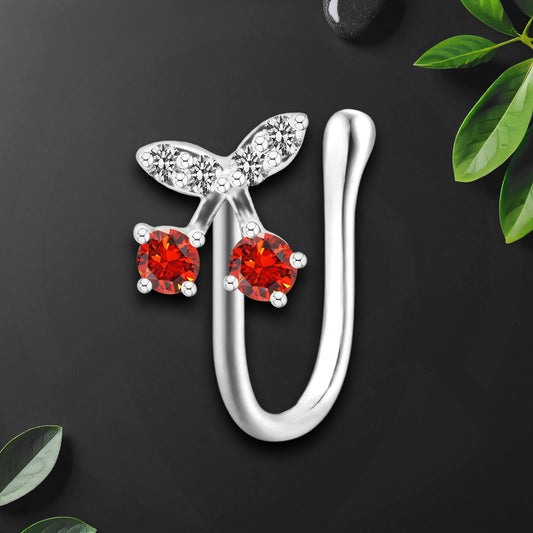 Silver Plated Nose Cuff with Cherries