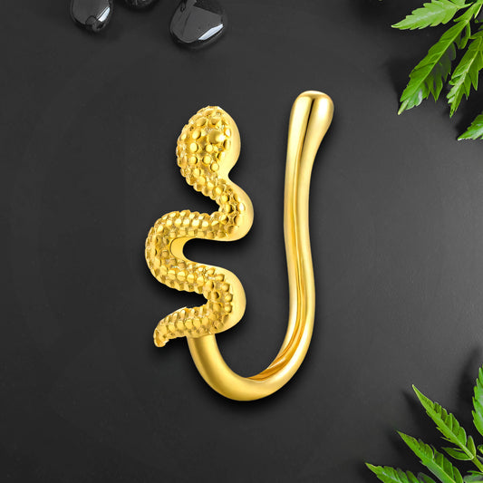 Sterling Silver Nose Cuff with Snake