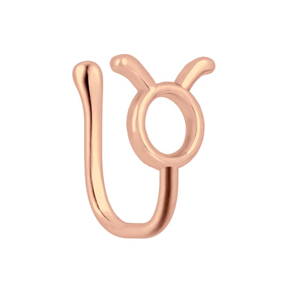 Gold Plated Nose Cuff with Taurus Zodiac