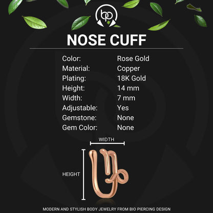 Gold Plated Nose Cuff with Capricorn Zodiac