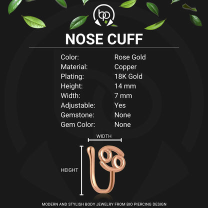 Gold Plated Nose Cuff with Cancer Zodiac