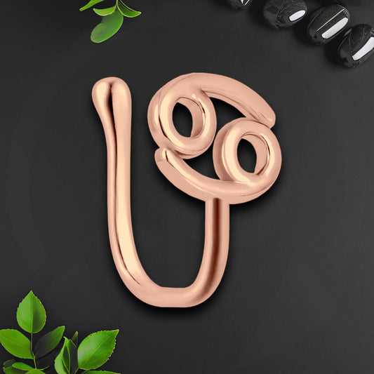 Gold Plated Nose Cuff with Cancer Zodiac