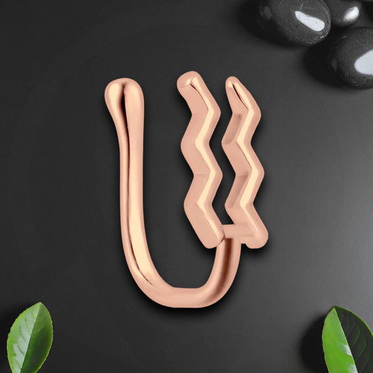 Gold Plated Nose Cuff with Aquarius Zodiac