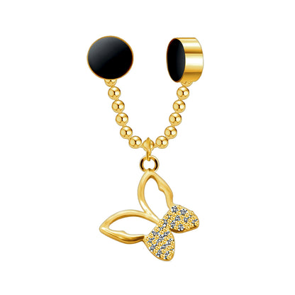 Gold Plated Septum Clip with Butterfly Dangle