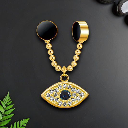Gold Plated Septum Clip with Evil Eye Dangle