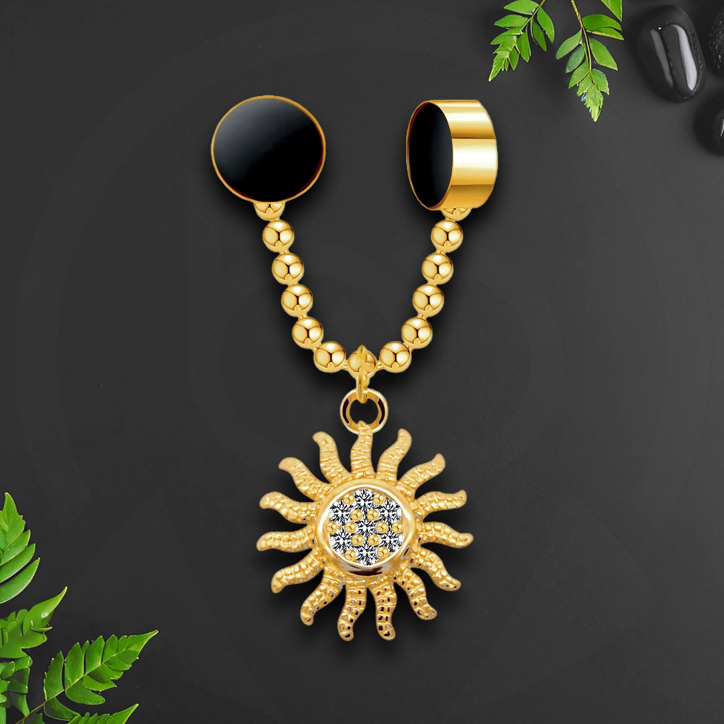 Gold Plated Septum Clip with Sun Dangle
