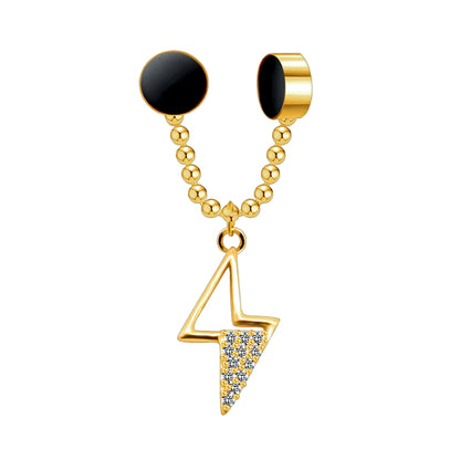 Gold Plated Septum Clip with Lightning Dangle