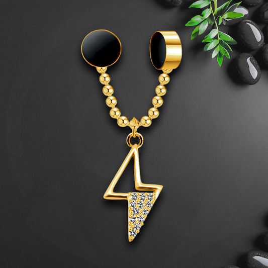 Gold Plated Septum Clip with Lightning Dangle