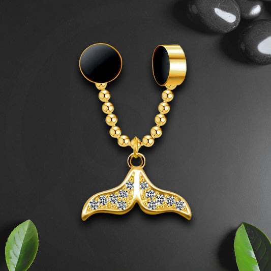 Gold Plated Septum Clip with Mermaid Tail Dangle