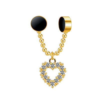 Gold Plated Septum Clip with Heart Dangle