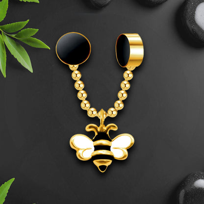 Gold Plated Septum Clip with Cute Bee Dangle
