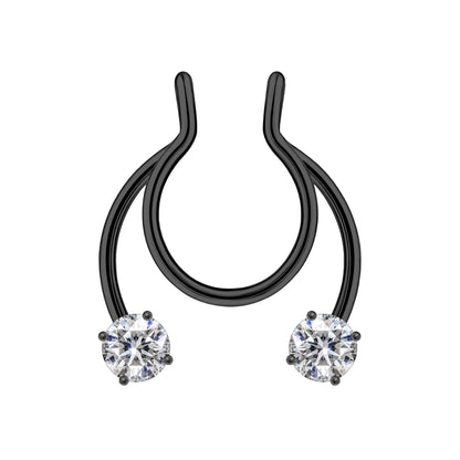 Surgical Steel Septum Cuff with Zirconia Crystals