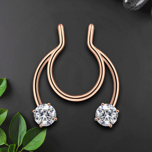 Surgical Steel Septum Cuff with Zirconia Crystals