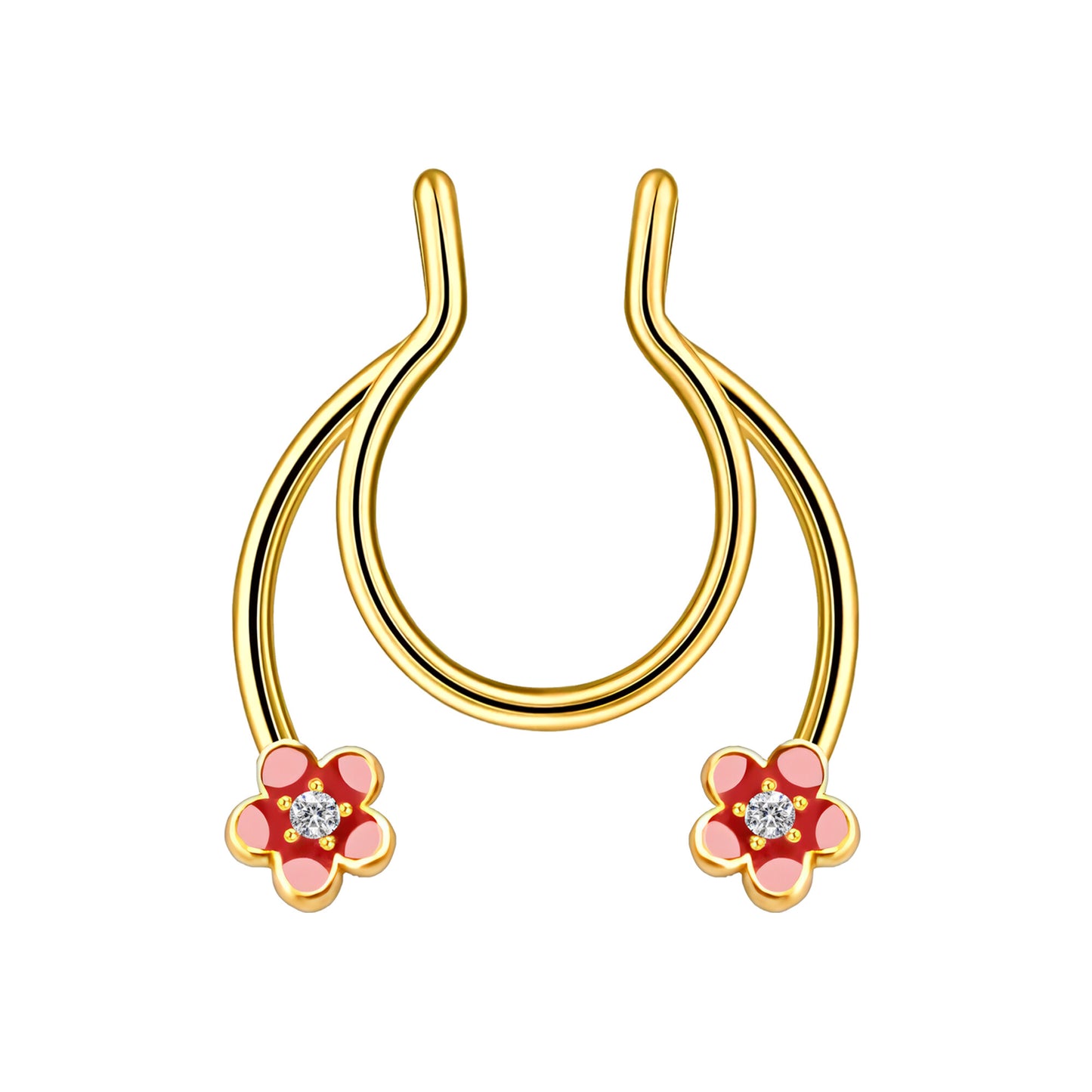 Surgical Steel Septum Cuff with Flowers