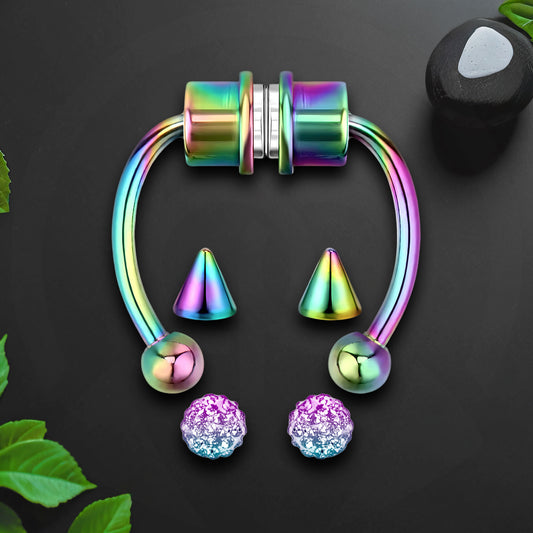 Surgical Steel Septum Clip with Tripple Tops Set