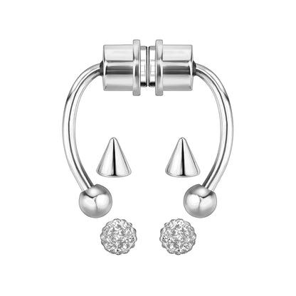 Surgical Steel Septum Clip with Tripple Tops Set