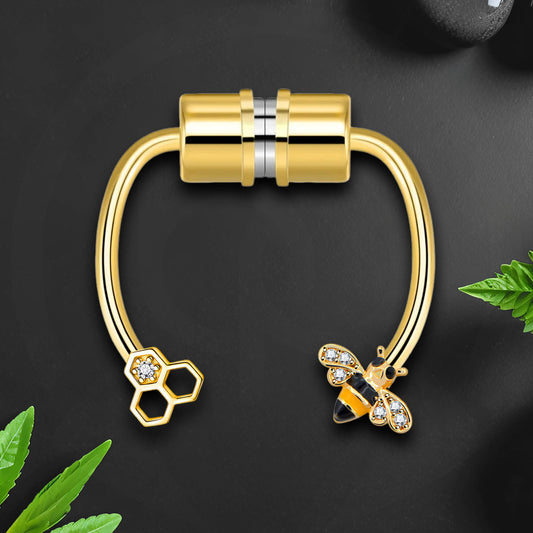 Surgical Steel Septum Clip with Bee