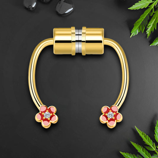 Surgical Steel Septum Clip with Flower