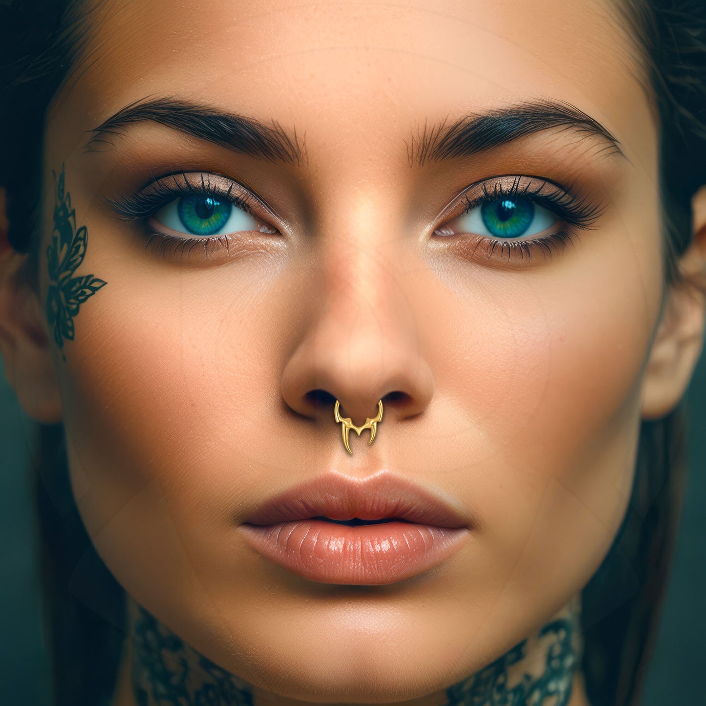 Black Oxide Septum Cuff with Tribal Fangs