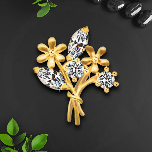 Gold Plated Nostril Clip with Crystal Flower